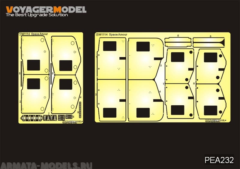 PEA232 Набор фототравления для 1/35 Modern USMC HUMVEE  M1114  Space Amour