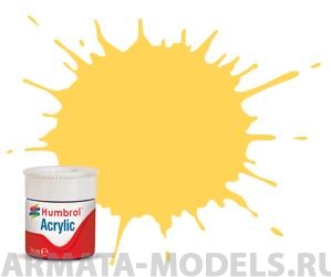 AB2407 Краска акриловая железнодорожные цвета  RC407 BR Yellow Matt - 14ml