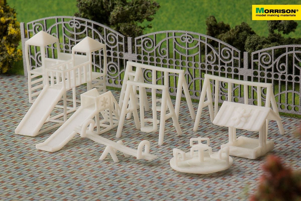 300-dpl-100 Детская площадка д/арх. макета М1:100. Набор 8 эл.