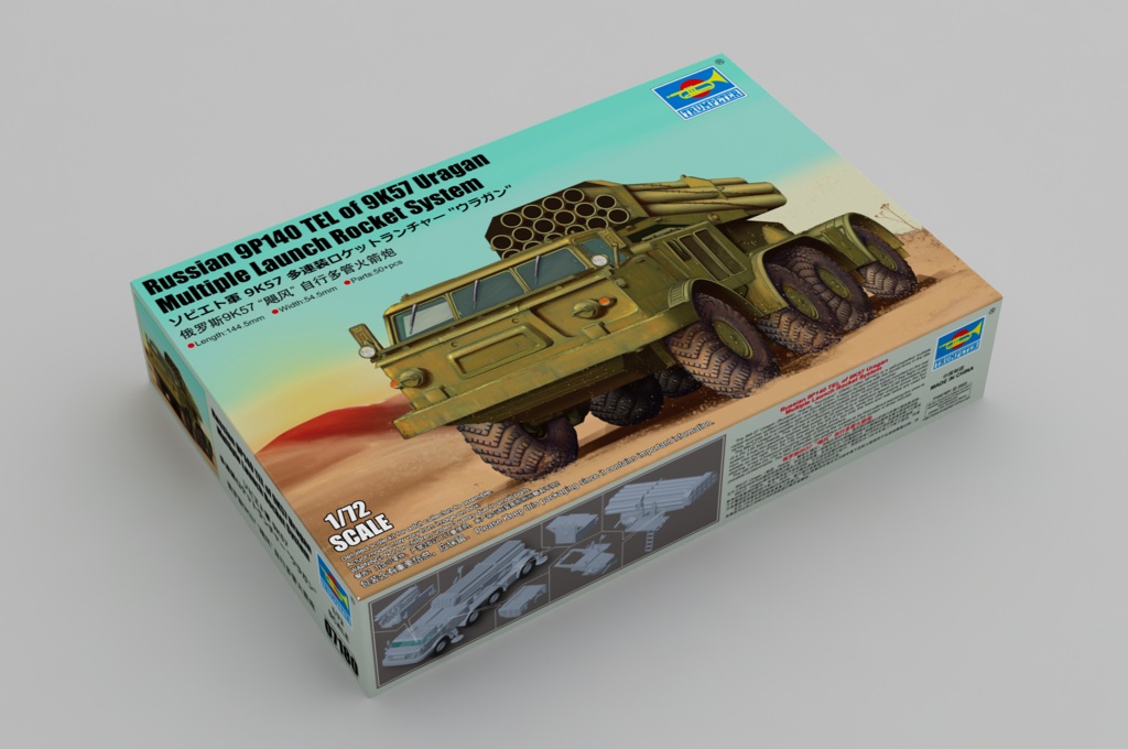 07180P РСЗО Russian 9P140 TEL of 9K57 Uragan Multiple Launch Rocket System Trumpeter