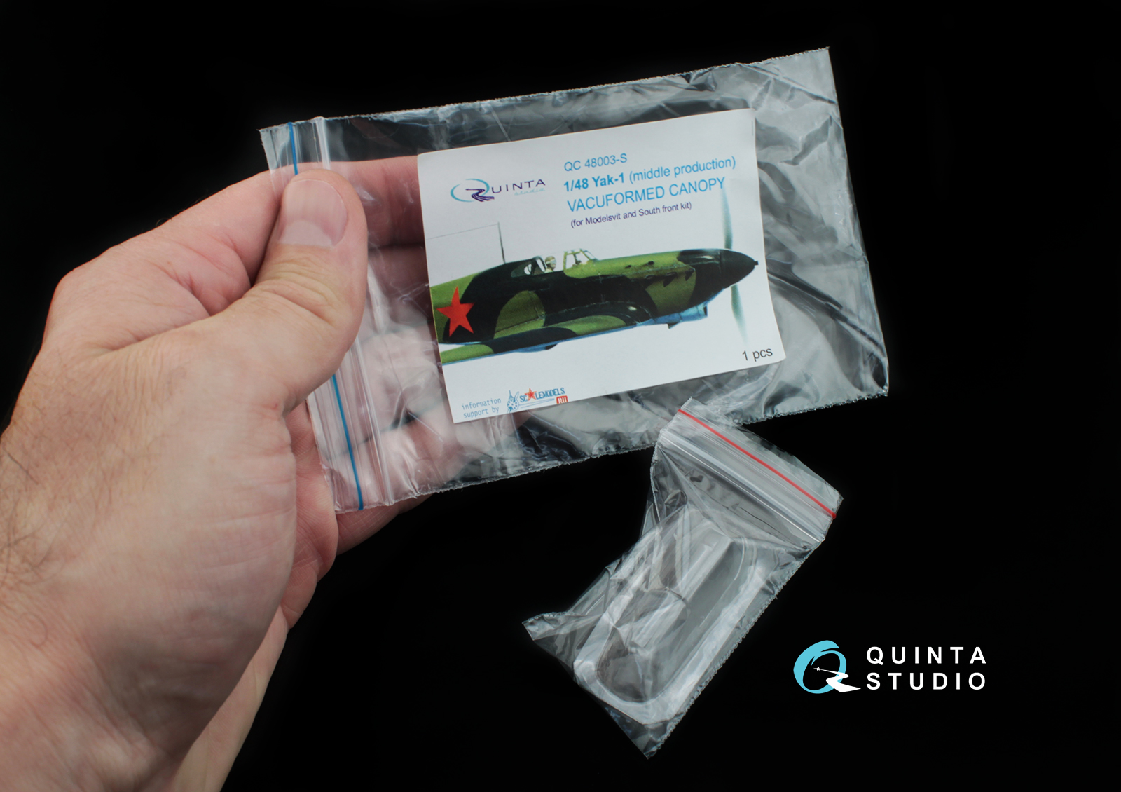 QC48003S Набор остекления Як-1 (средние серии) (для модели Моделсвит/ЮФ), 1 шт