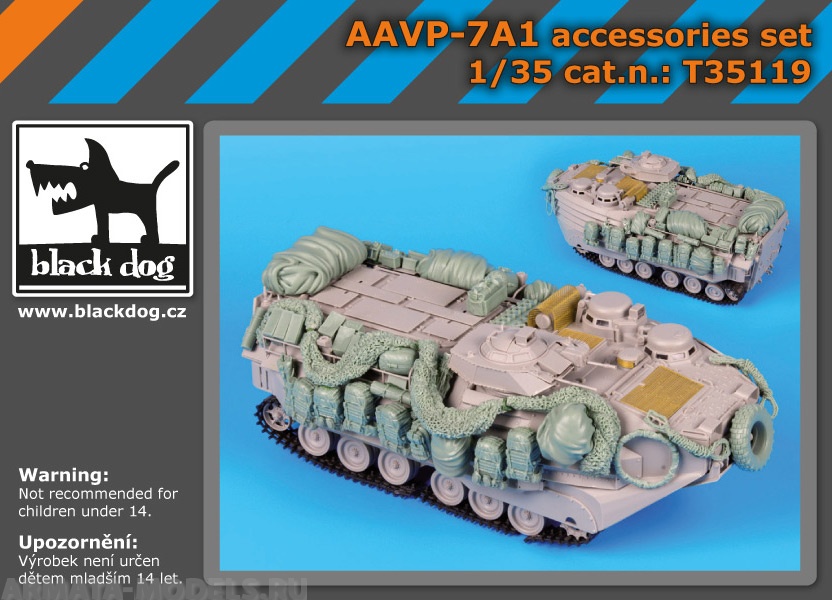 T35119 Конверсионный набор AAVP-7A1 accessories set for Hobby Boss (Black dog)