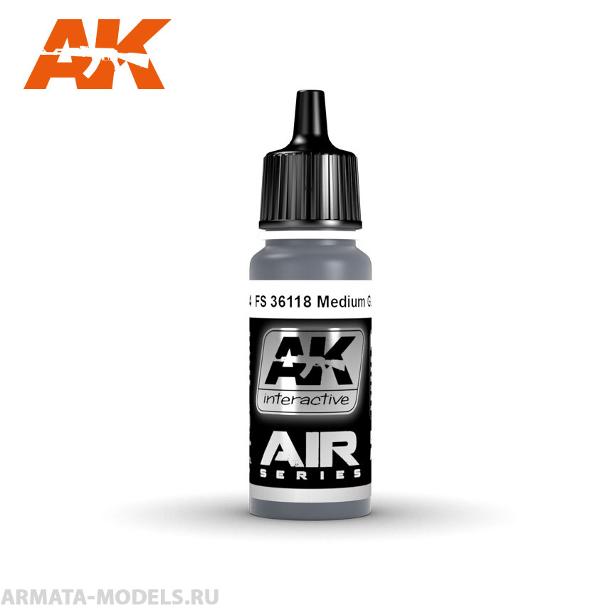 AK2144 Акриловая краска FS 36118 Medium Gunship Grey 17ml