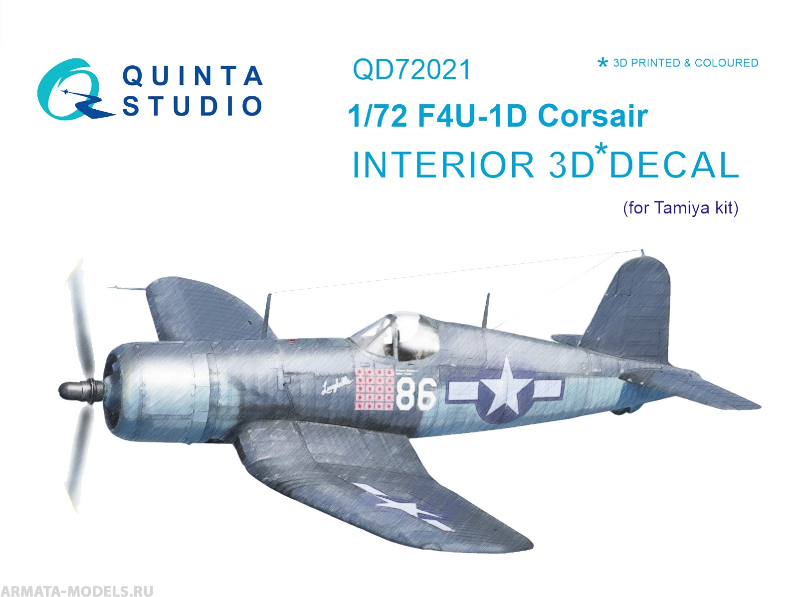 QD72021 3D Декаль интерьера кабины F4U-1D Corsair  (для модели Tamiya)