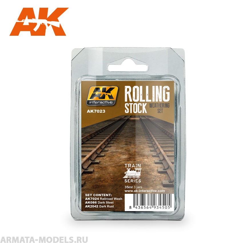 AK7023 Набор везеринга для железнодорожных путей ROLLING STOCK WEATHERING SET TRAIN SERIES