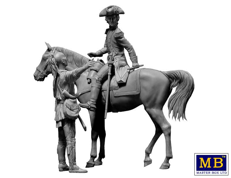 MB35217 Фигуры, Донесение о передвижении врага. Серия Индейских войн, XVIII век. Набор № 3 Master Box (MB)