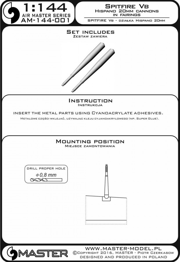 AM-144-001 Supermarine Spitfire Vb - 20-мм пушки Hispano в обтекателе