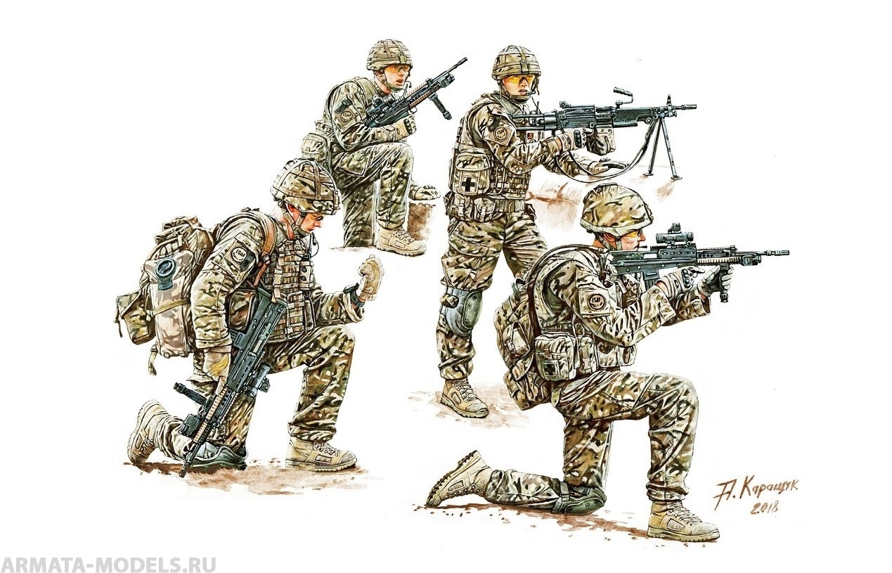 35GM0015 Современная английская пехота UK Infantry In Combat 2010/2012 Set 1 GECKO MODELS
