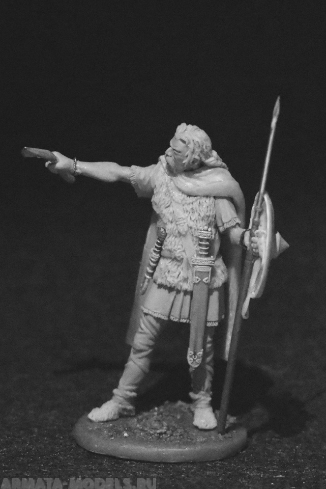 CHM-54278(M). Франкский воин, 5-6 века н.э.54 мм. Материал - белый металл. Chronos Miniatures