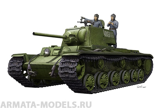 09597P Советский Танк КВ-1 1942г, с экипажем Trumpeter