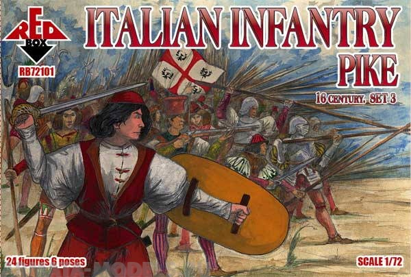RB72101 Фигуры Italian Infantry (Pikes) . Set 3. 16 century  Red Box
