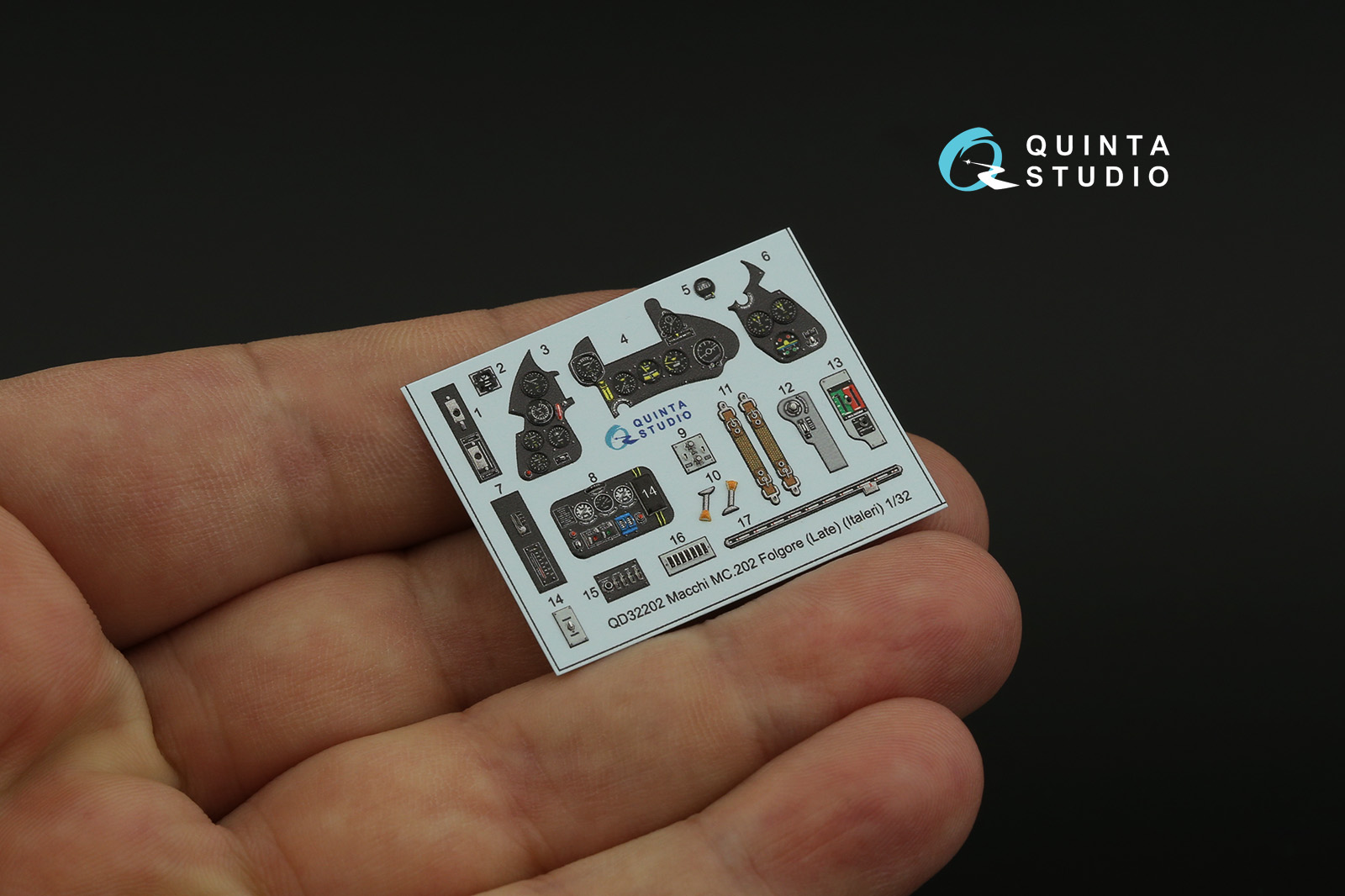 QD32202 3D Декаль интерьера кабины Macchi MC.202 Folgore поздний (Italeri)