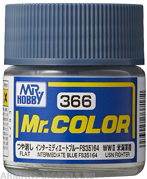 C366  краска художественная т.м. MR.HOBBY 10мл  Intermediate Blue FS35164 (Flat)