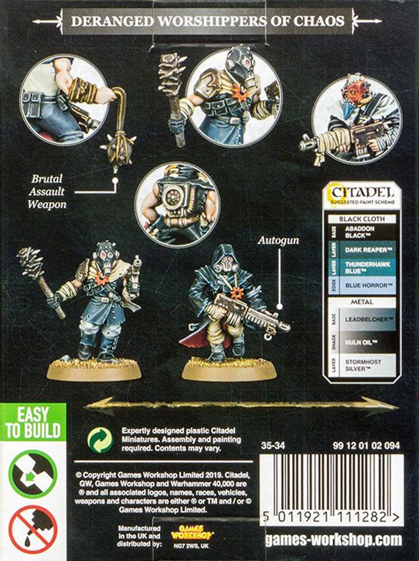 35-34GW Набор Легко собрать: Космодесант Хаоса. Культисты (ETB Chaos Space Marines Cultists)