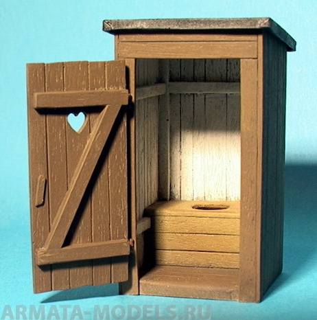 ED-3502 Дополнения для моделей Diorama accessories-Resin set 1/35 scale-Country Toilet (Outhouse)