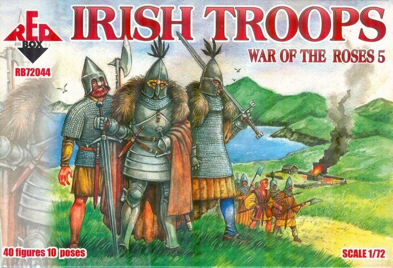 RB72044 Фигуры War of the Roses 5. Irish troops  Red Box