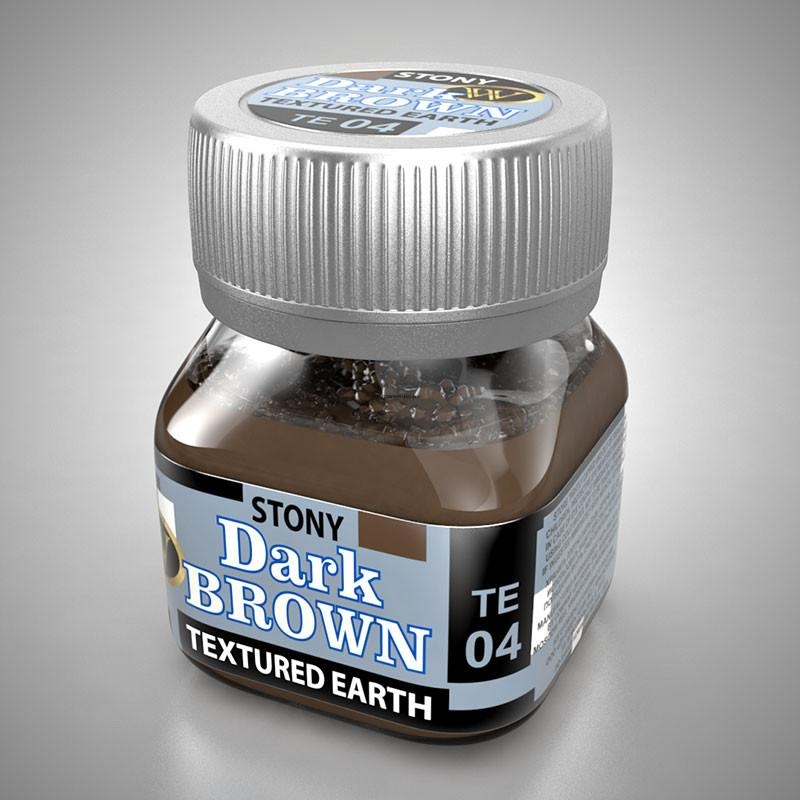 TE-04  Быстросохнущая акриловая смесь для создания реалистичной текстуры: каменистая тёмно-коричневая земля