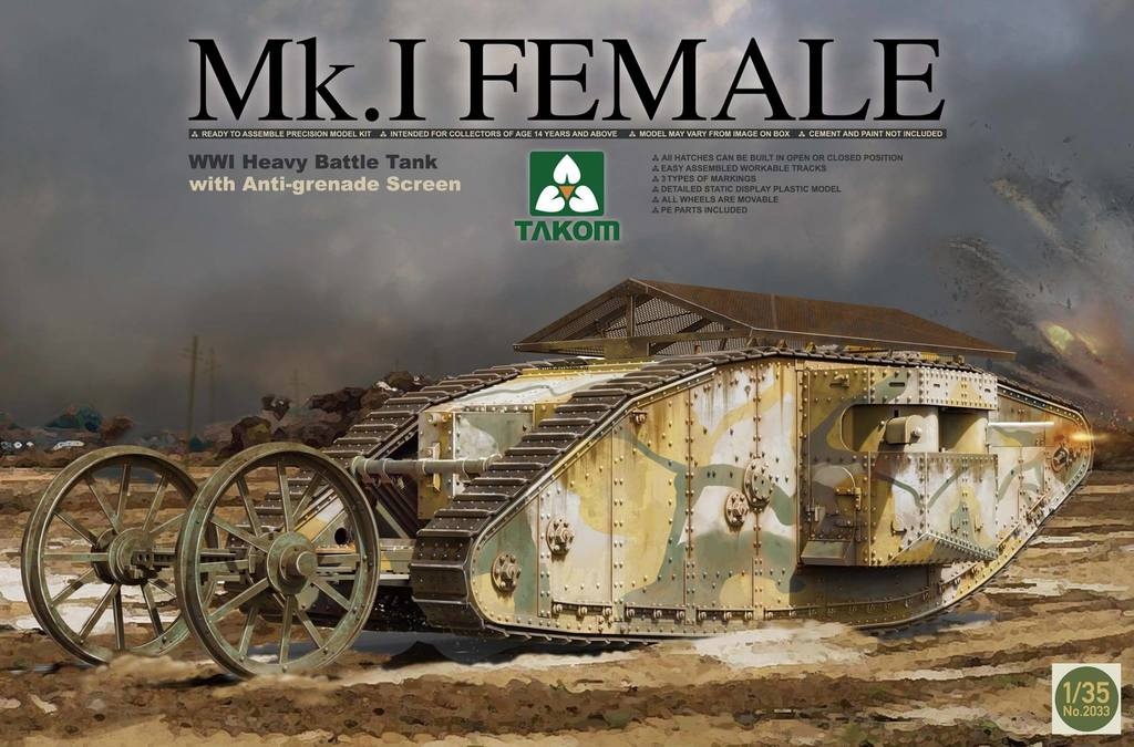2033Т  WWI Heavy Battle Tank Mk I Female 1/35