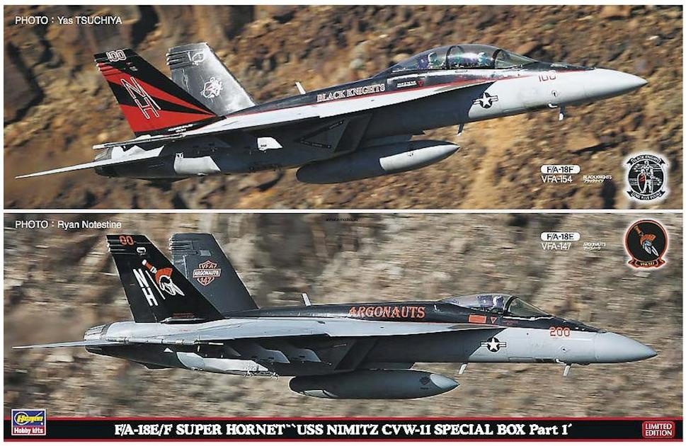 52165 Набор F/A-18E/F SUPER HORNET USS NIMITZ CVW-11 (Two kits in the box) (HASEGAWA) 1/72