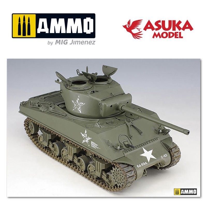 ASUKA35019 Сборная модель танка Шерман 1/35 US M4A3 (76MM) SHERMAN ASUKA