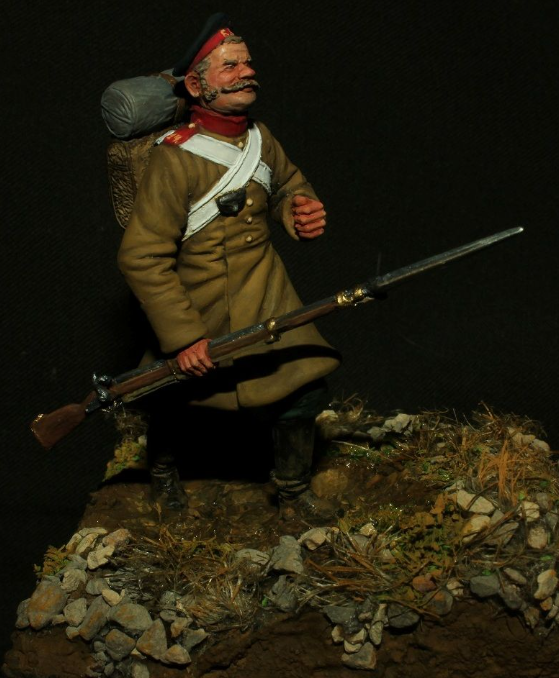 CHM-54006(M). Гренадер пехотного полка (Крымская война), Россия 1853-56 гг. 54 мм. Материал - белый металл. Chronos Miniatures