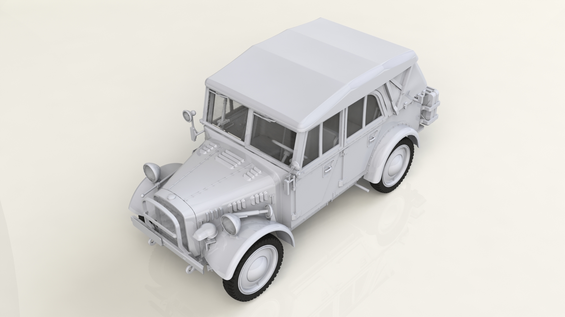 35582 le.gl.Einheitz-Pkw Kfz.1 с тентом, Германский легкий внедорожный автомобиль ІІ МВ ICM