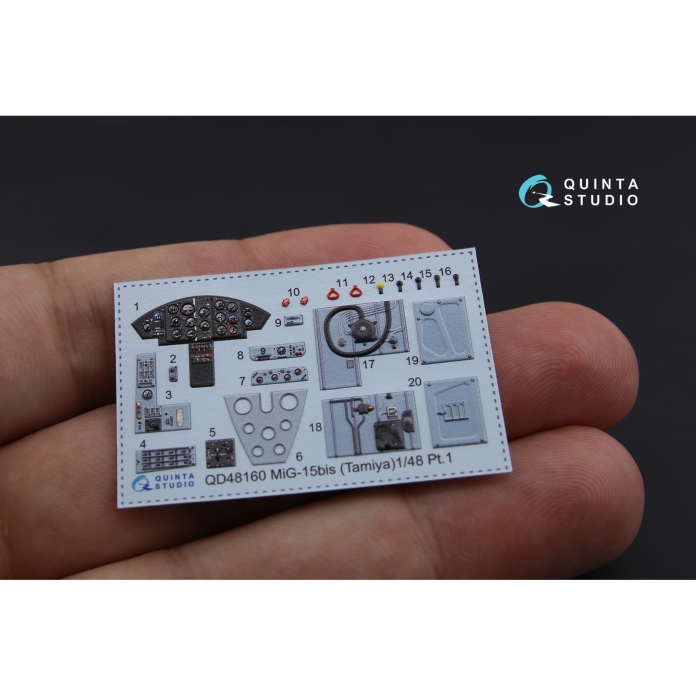 QD48160 3D Декаль интерьера кабины МиГ-15бис (для модели Tamiya)