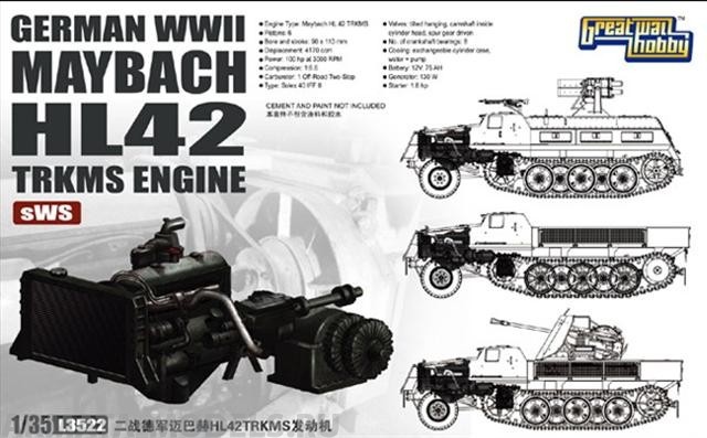 L3522 Сборная модель WWII German Maybach HL42 TRKMS Engine for sWS Great Wall