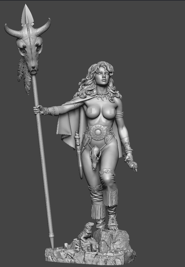 CHM-75074. Миры Фэнтези: Королева варваров. 75 мм. Материал - смола. Chronos Miniatures