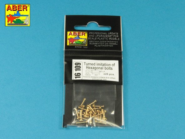 ABR-16-109  Дополнения для  Turned imitation of Hexagonal bolts 1,6 x  6,0 mm x 25 pcs. универсальный набор 1/16