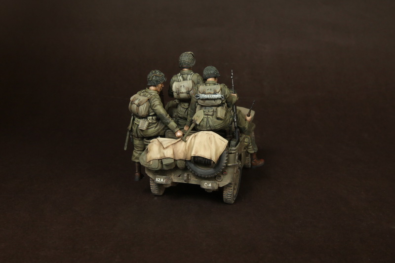SOGA-18 US Airbornes with sergeant for jeep. Normandy, 1944. SOGA Miniatures