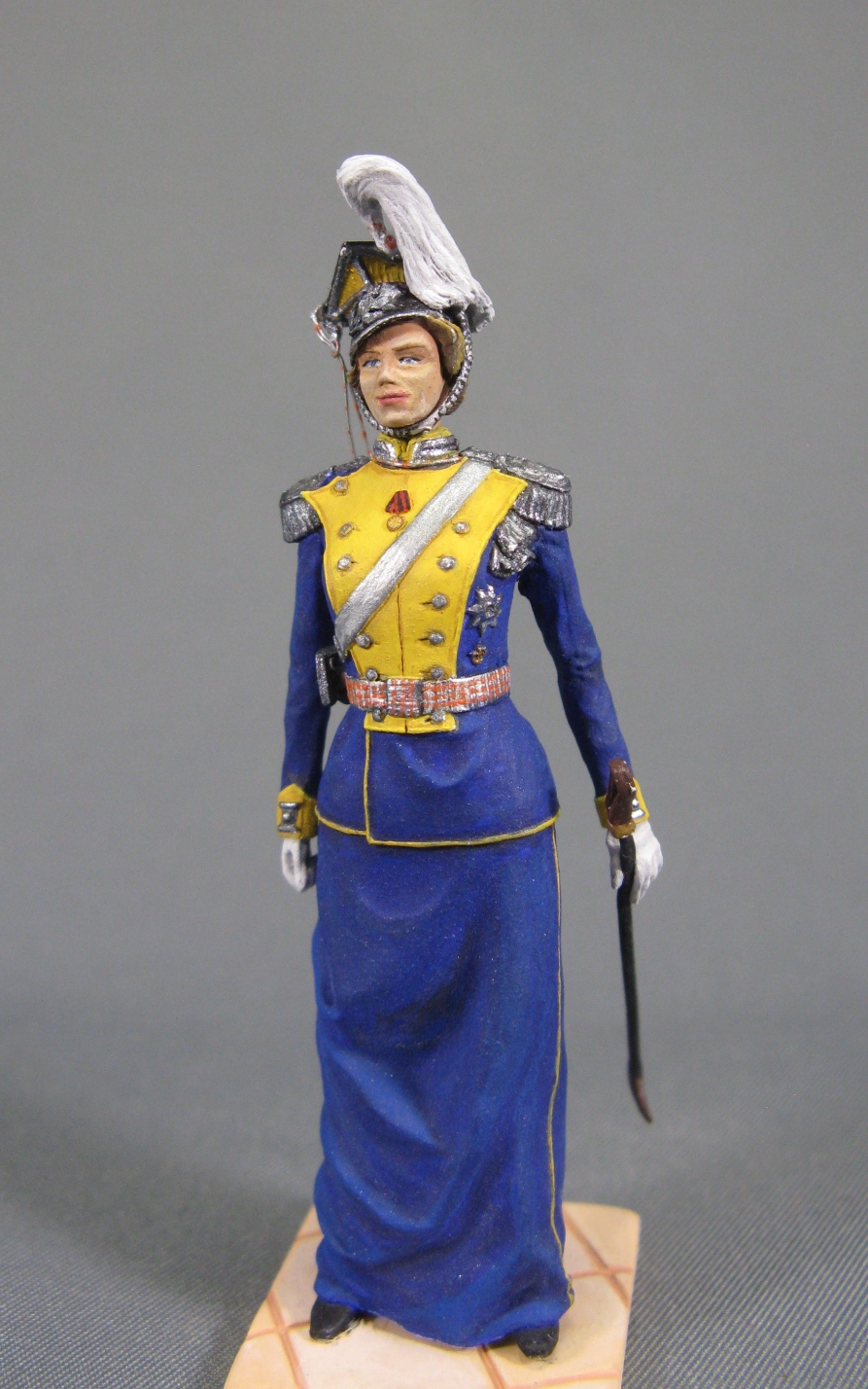 CHM-54080(M). Великая Княгиня Татьяна Николаевна Романова в мундире шефа 8-го Вознесенского Уланского полка, Россия 1912-14 гг. 54 мм. Материал - белый металл. Chronos Miniatures