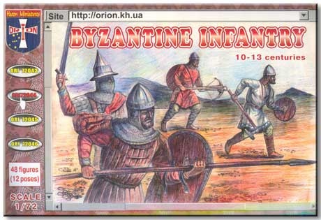 ORI72044 Фигуры Byzantine Infantry. 10-13 cc 1/72