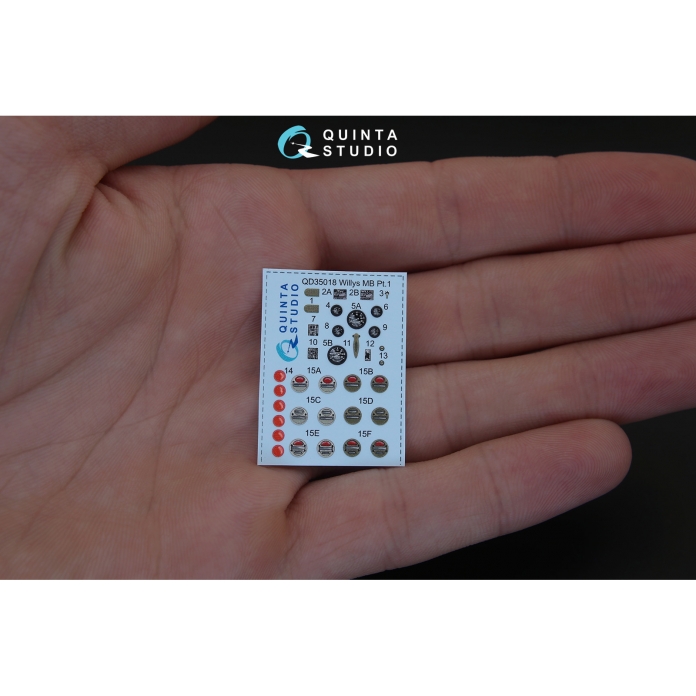 QD35018 3D Декаль интерьера кабины для  Willys MB (для любых моделей)