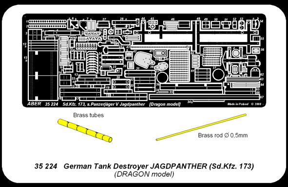 ABR-35-224  Дополнения для  Jagdpanther Sd. Kfz.173 для Dragon 1/35