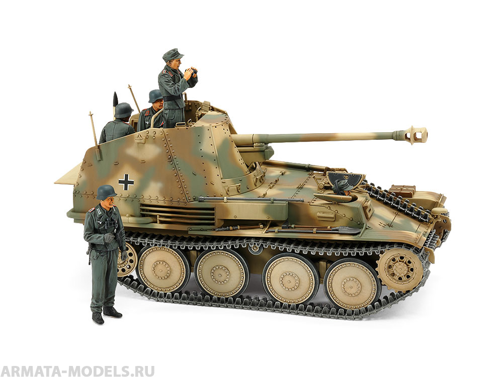 35364T Самоходная установка MARDER III M (Нормандский фронт) с 5 фигурами и фототравлением. Tamiya