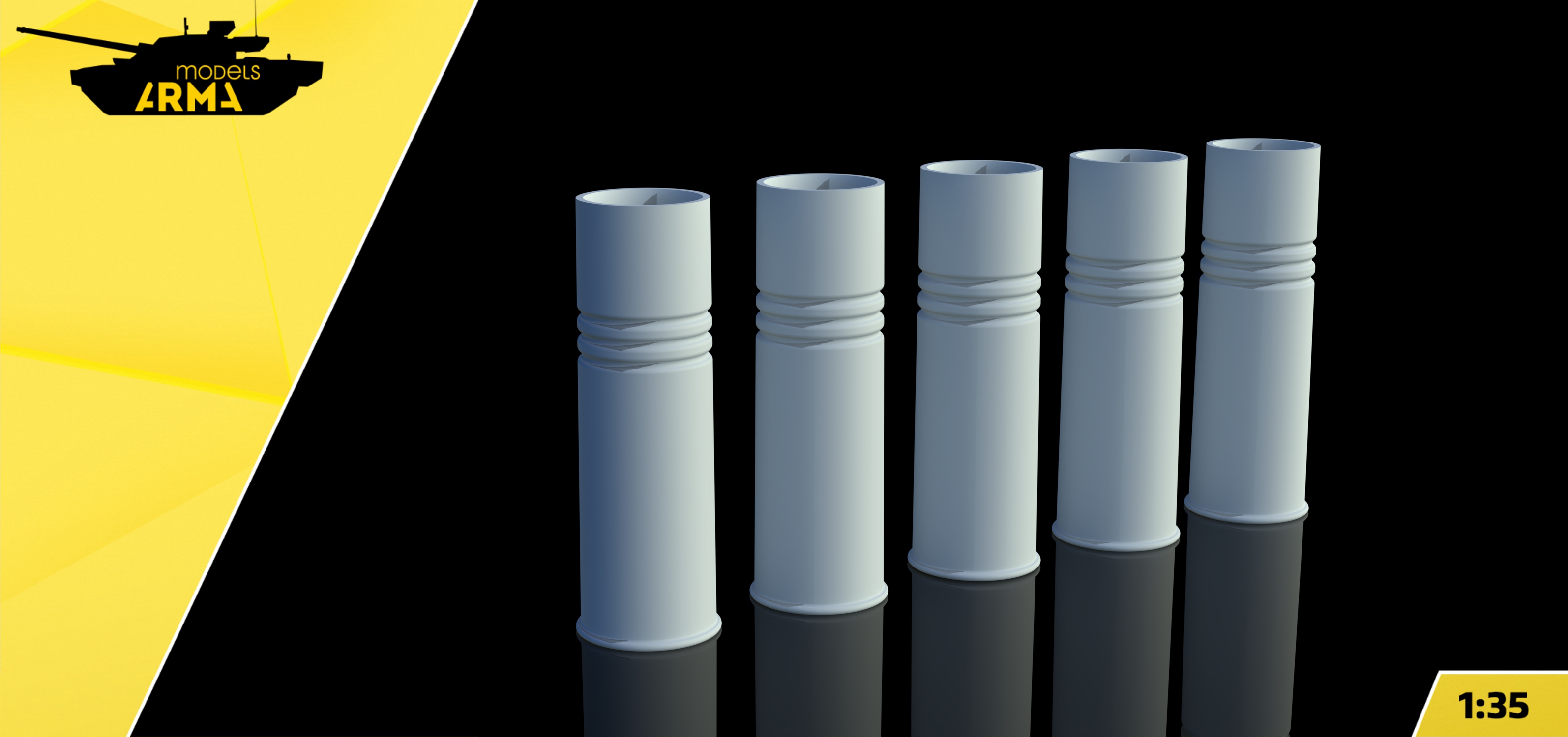 AM35855 Миниатюра Гильза уменьшенная 122мм 5 шт.