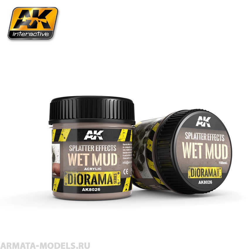 AK8026 Жидкость для имитации грязевых эффектов SPLATTER EFFECTS WET MUD - 100ml - Base product (Acrylic)