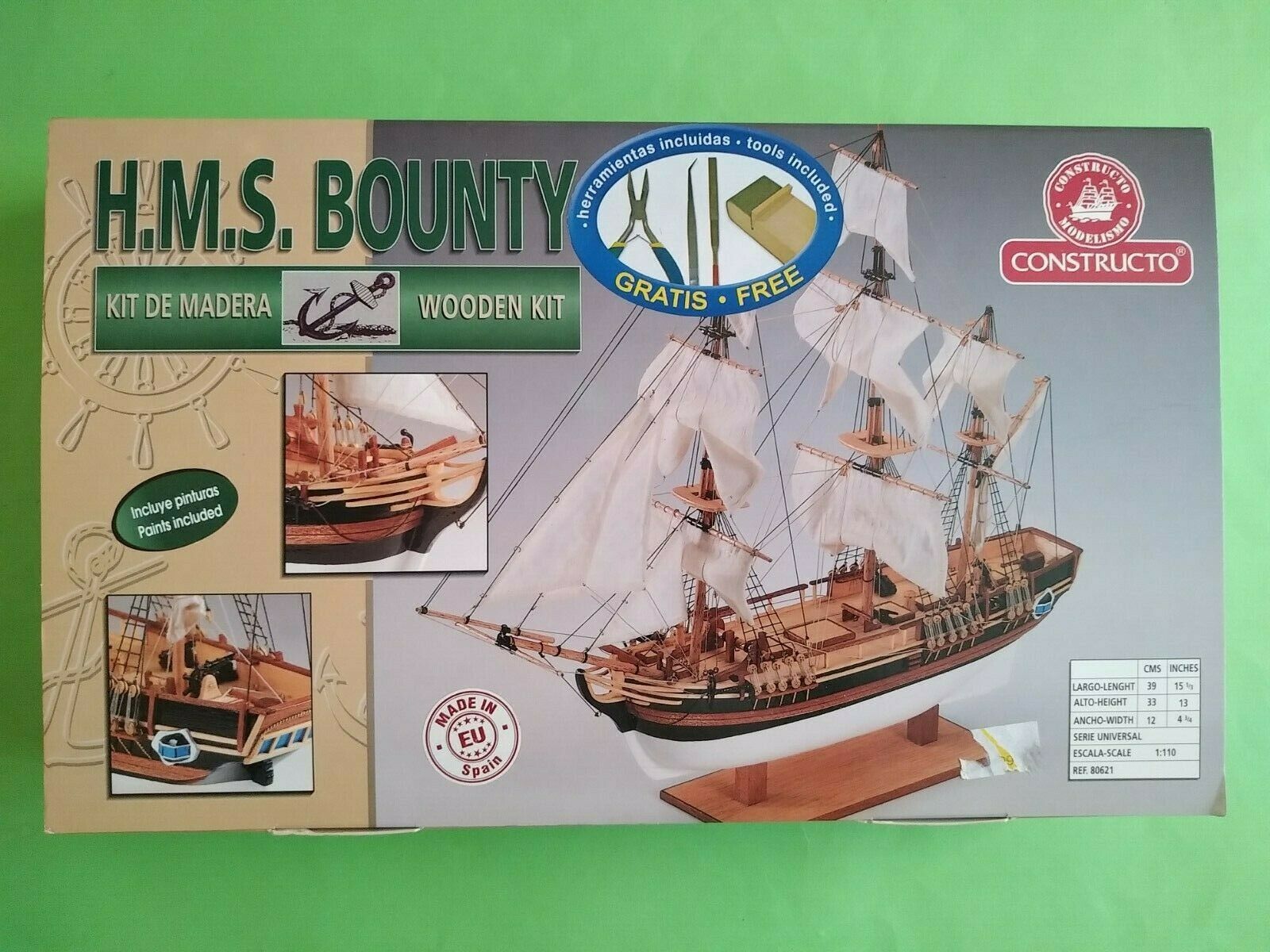 CON80621 Сборная модель корабля HMS Bounty плюс инструменты и краски CONSTRUCTO
