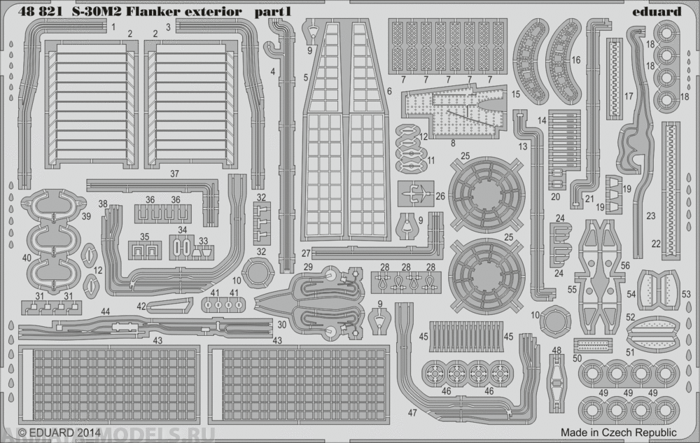48821ED  S-30M-2 Flanker exterior (for Academy kit) 1/48