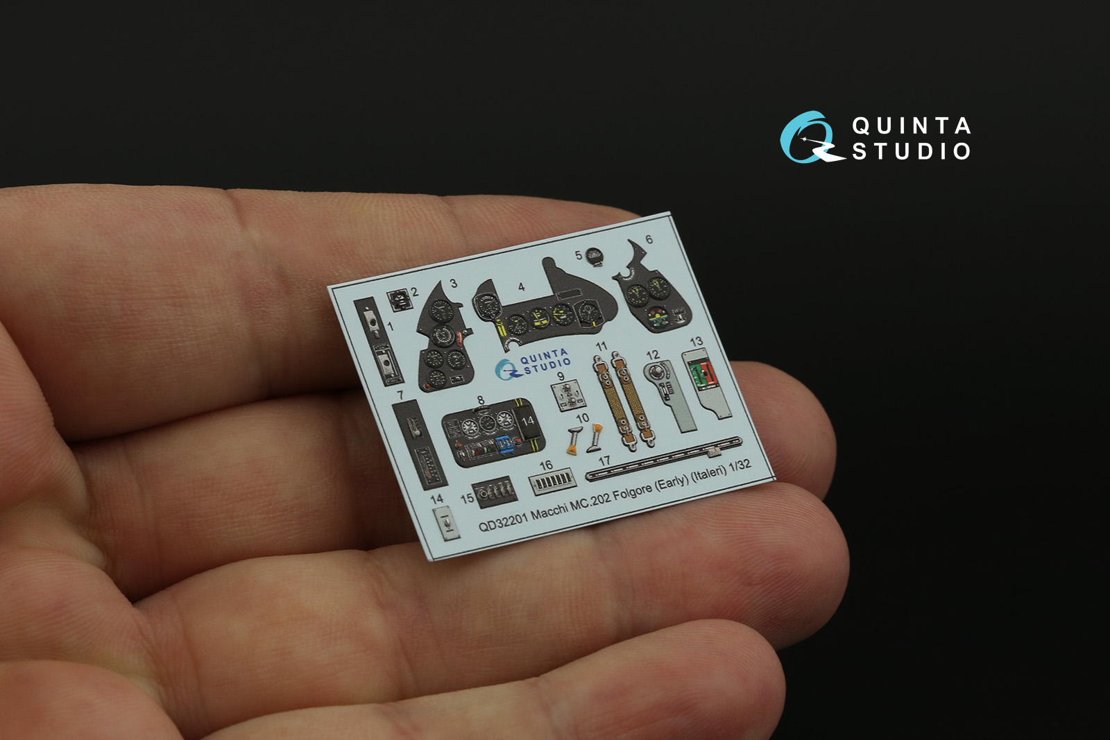 QD32201 3D Декаль интерьера кабины Macchi MC.202 Folgore ранний (Italeri)