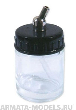 1503 Баночка с крышкой,  22 мл,трубка 60 градусов, стекло