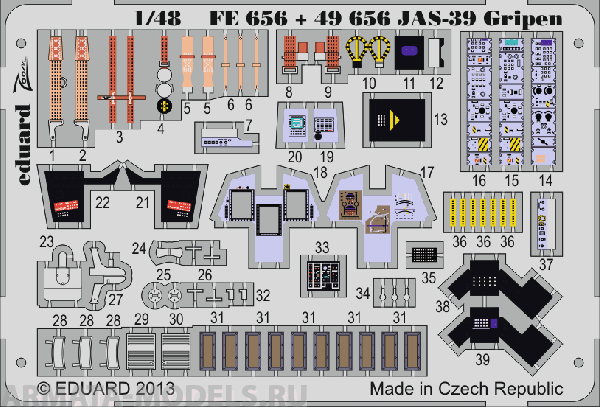 FE656ED  JAS-39 Gripen S.A. (for Kitty Hawk kit) 1/48