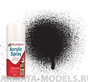 AD6033 Краска акриловая No 33 Черный матовый - Modellers Spray 150 ML