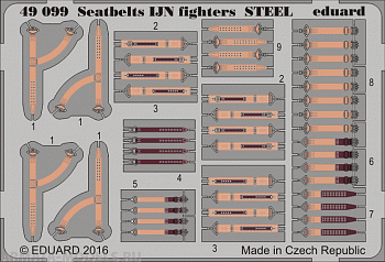 49099ED Комплект фототравления  Seatbelts IJN fighters STEEL