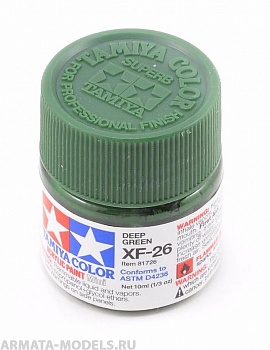 81726T XF-26 Deep Green (Насыщенная зеленая) краска акрил. 10мл.