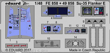 49858 Фототравление Su-35 Flanker E interior for Kitty Hawk (Eduard) 1/48