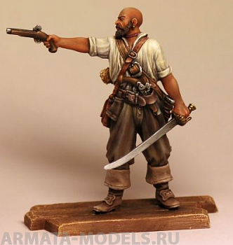CHM-54024(M). Пират с пистолетом, 1660-80 гг. 54 мм.Материал - белый металл.