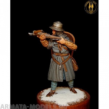 ОП.60.074 Фигура из белого металла Арбалетчик тевтонского ордена 1242 г 