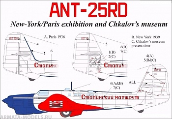 UR14424 Декали для Tupolev ANT-25RD